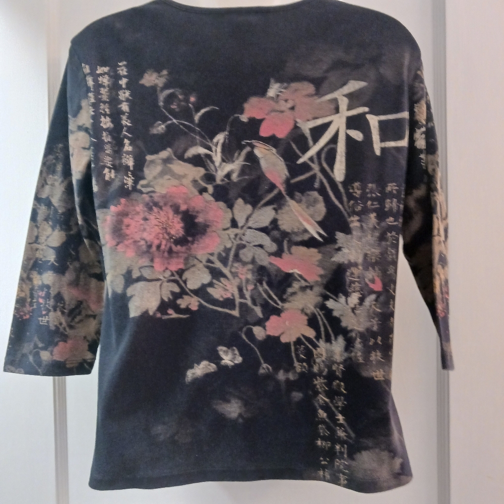 Embellished 3/4 Length Sleeve T-shirt - Picture 2 of 5